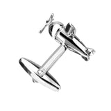 Maxbell Silver Brass Airplane Aircraft Shape Unique Cufflinks Mens Chic Cuff Links