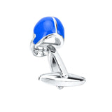 Maxbell Blue Brass Baseball Cap Helmet Cufflinks Mens Fashion Cuff Links Mens Suit