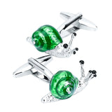 Maxbell Delicate Green Brass Snail Design Cufflinks 3D Animal Cuff Links Jewelry