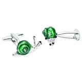 Maxbell Delicate Green Brass Snail Design Cufflinks 3D Animal Cuff Links Jewelry