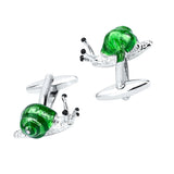 Maxbell Delicate Green Brass Snail Design Cufflinks 3D Animal Cuff Links Jewelry