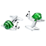 Maxbell Delicate Green Brass Snail Design Cufflinks 3D Animal Cuff Links Jewelry