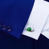 Maxbell Delicate Green Brass Snail Design Cufflinks 3D Animal Cuff Links Jewelry