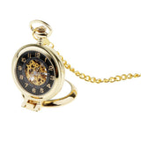 Maxbell Men Women Hand Wind Mechanical Pocket Watch with Chain Skeleton Dial Watch