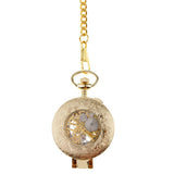 Maxbell Men Women Hand Wind Mechanical Pocket Watch with Chain Skeleton Dial Watch