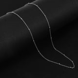 Maxbell Women 925 Sterling Thin Lightweight Cross Beads Chain Neckalce 18'' Silver