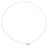 Maxbell Women 925 Sterling Thin Lightweight Cross Beads Chain Neckalce 18'' Silver