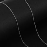 Maxbell Women 925 Sterling Thin Lightweight Cross Beads Chain Neckalce 18'' Silver