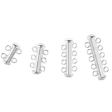 Maxbell 925 Sterling Silver Multi Strand Slide Clasps Jewelry Connectors 2 Strand