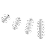 Maxbell 925 Sterling Silver Multi Strand Slide Clasps Jewelry Connectors 2 Strand