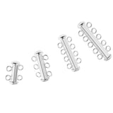 Maxbell 925 Sterling Silver Multi Strand Slide Clasps Jewelry Connectors 2 Strand