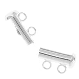 Maxbell 925 Sterling Silver Multi Strand Slide Clasps Jewelry Connectors 2 Strand