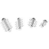 Maxbell 925 Sterling Silver Multi Strand Slide Clasps Jewelry Connectors 3 Strand