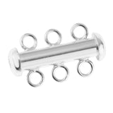 Maxbell 925 Sterling Silver Multi Strand Slide Clasps Jewelry Connectors 3 Strand