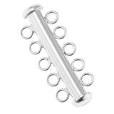 Maxbell 925 Sterling Silver Multi Strand Slide Clasps Jewelry Connectors 5 Strand