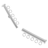 Maxbell 925 Sterling Silver Multi Strand Slide Clasps Jewelry Connectors 5 Strand