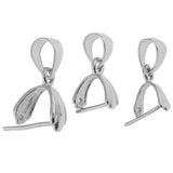 Maxbell 925 Sterling Silver Pinch Clip Bail Clasp Charm Bead Pendant Connector 4.5mm