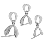 Maxbell 925 Sterling Silver Pinch Clip Bail Clasp Charm Bead Pendant Connector 4.5mm