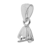 Maxbell 925 Sterling Silver Pinch Clip Bail Clasp Charm Bead Pendant Connector 4.5mm
