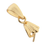 Maxbell 925 Sterling Silver Pinch Clip Bail Clasp Charm Pendant Connector Gold 4.5mm