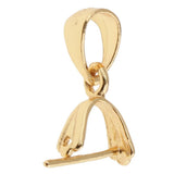 Maxbell 925 Sterling Silver Pinch Clip Bail Clasp Charm Pendant Connector Gold 4.5mm