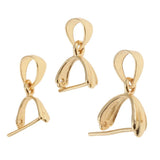 Maxbell 925 Sterling Silver Pinch Clip Bail Clasp Charm Pendant Connector Gold 4.5mm