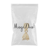 Maxbell 925 Sterling Silver Pinch Clip Bail Clasp Charm Pendant Connector Gold 4.5mm