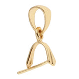 Maxbell 925 Sterling Silver Pinch Clip Bail Clasp Charm Pendant Connector Gold 4.5mm