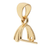Maxbell 925 Sterling Silver Pinch Clip Bail Clasp Charm Pendant Connector Gold 5.5mm