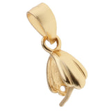 Maxbell 925 Sterling Silver Pinch Clip Bail Clasp Charm Pendant Connector Gold 6.5mm