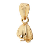 Maxbell 925 Sterling Silver Pinch Clip Bail Clasp Charm Pendant Connector Gold 6.5mm