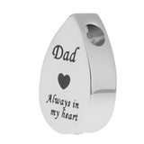 Maxbell Always in My Heart Waterdrop Urn Memorial Ash Keepsake Pendant Dad