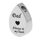 Maxbell Always in My Heart Waterdrop Urn Memorial Ash Keepsake Pendant Dad