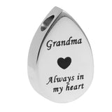 Maxbell Always in My Heart Waterdrop Urn Memorial Ash Keepsake Pendant Grandma