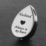 Maxbell Always in My Heart Waterdrop Urn Memorial Ash Keepsake Pendant Husband