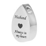 Maxbell Always in My Heart Waterdrop Urn Memorial Ash Keepsake Pendant Husband