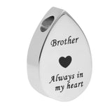 Maxbell Always in My Heart Waterdrop Urn Memorial Ash Keepsake Pendant Brother