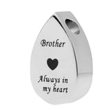 Maxbell Always in My Heart Waterdrop Urn Memorial Ash Keepsake Pendant Brother