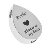 Maxbell Always in My Heart Waterdrop Urn Memorial Ash Keepsake Pendant Brother
