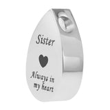 Maxbell Always in My Heart Waterdrop Urn Memorial Ash Keepsake Pendant Sister