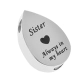 Maxbell Always in My Heart Waterdrop Urn Memorial Ash Keepsake Pendant Sister