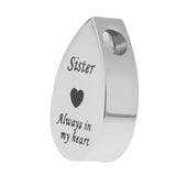 Maxbell Always in My Heart Waterdrop Urn Memorial Ash Keepsake Pendant Sister
