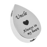Maxbell Always in My Heart Waterdrop Urn Memorial Ash Keepsake Pendant Uncle