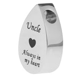 Maxbell Always in My Heart Waterdrop Urn Memorial Ash Keepsake Pendant Uncle