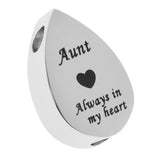 Maxbell Always in My Heart Waterdrop Urn Memorial Ash Keepsake Pendant Aunt