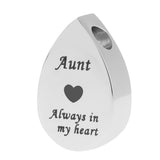 Maxbell Always in My Heart Waterdrop Urn Memorial Ash Keepsake Pendant Aunt