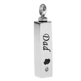 Maxbell Stainless Steel Cube Urn Memorial Ash Keepsake Cremation Pendant Dad