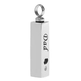 Maxbell Stainless Steel Cube Urn Memorial Ash Keepsake Cremation Pendant Dad
