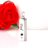 Maxbell Stainless Steel Cube Urn Memorial Ash Keepsake Cremation Pendant Dad