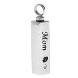 Maxbell Stainless Steel Cube Urn Memorial Ash Keepsake Cremation Pendant Mom